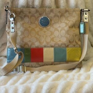 Coach Beige and Multicolor Crossbody Bag